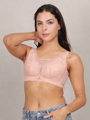 Full Coverage Wirefree Padded Lace Bra For Women