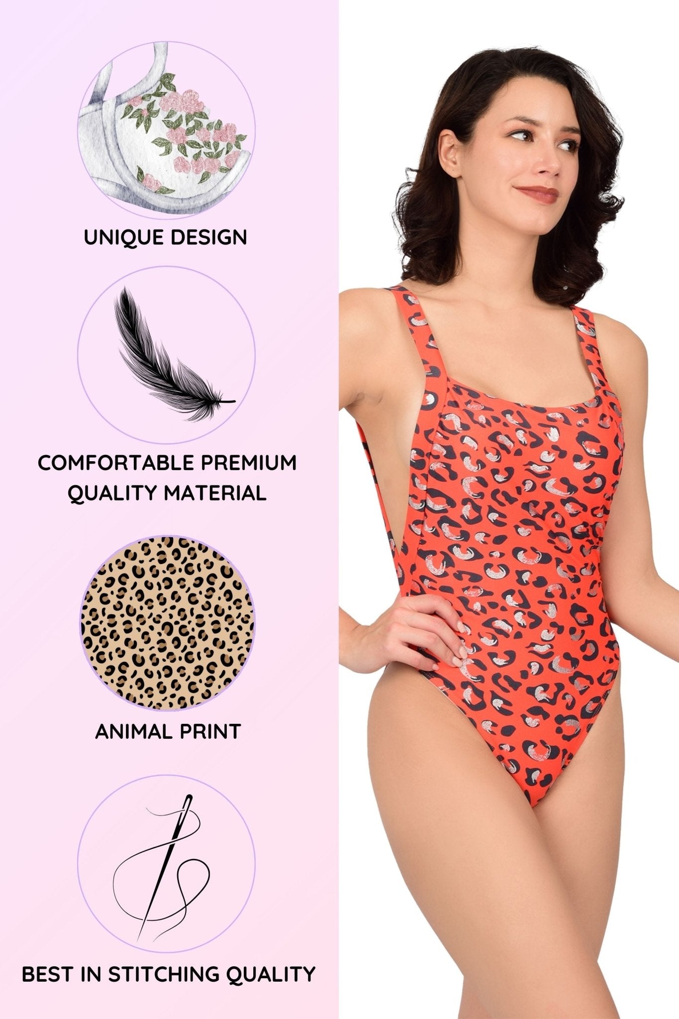 Bare Dezire Animal Print Women's Lightly Padded Stunning One - Piece Monokini Swimwear Perfect for Any Beach Look - Bare Dezire