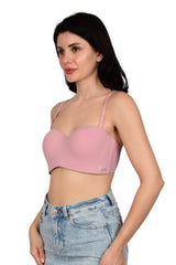 Bare Dezire Demi Cup Balconette Padded with Adjustable Straps Bra for Women - Bare Dezire