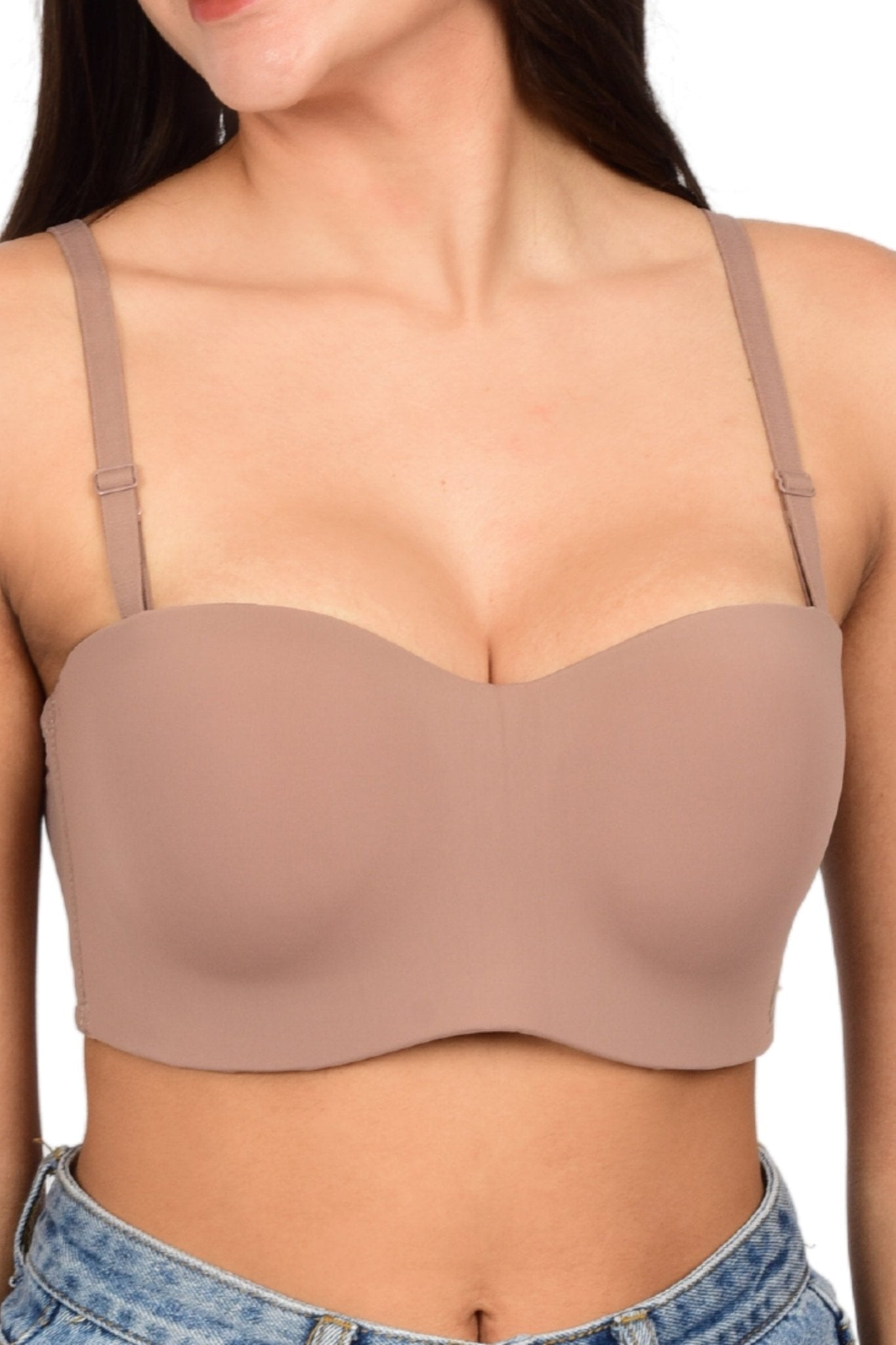 Bare Dezire Demi Cup Balconette Padded with Adjustable Straps Bra for Women - Bare Dezire