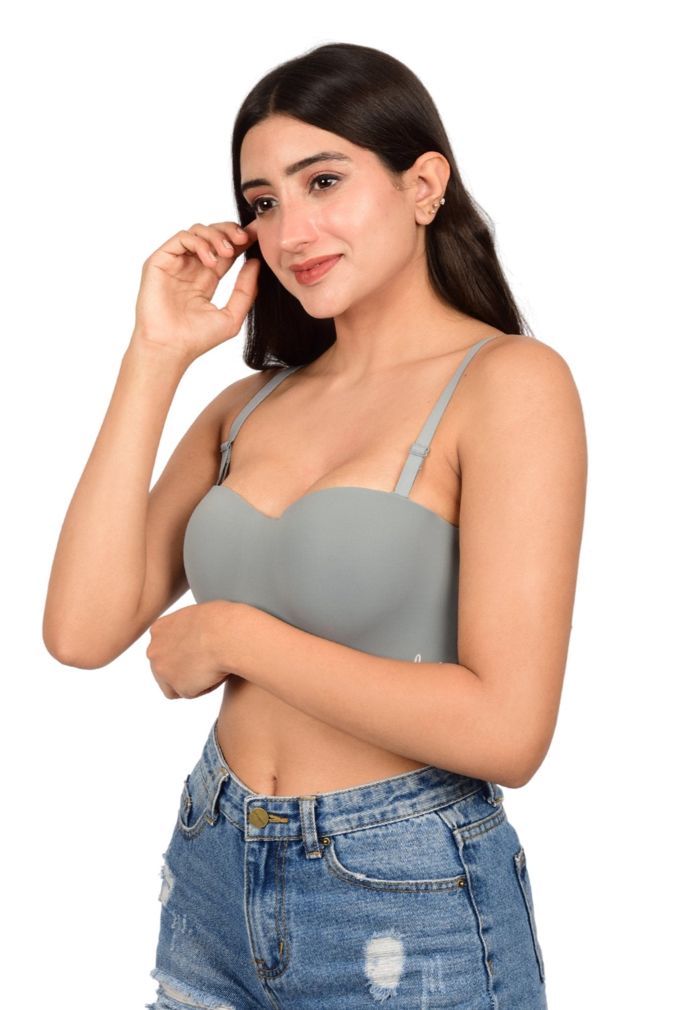 Bare Dezire Demi Cup Balconette Padded with Adjustable Straps Bra for Women - Bare Dezire