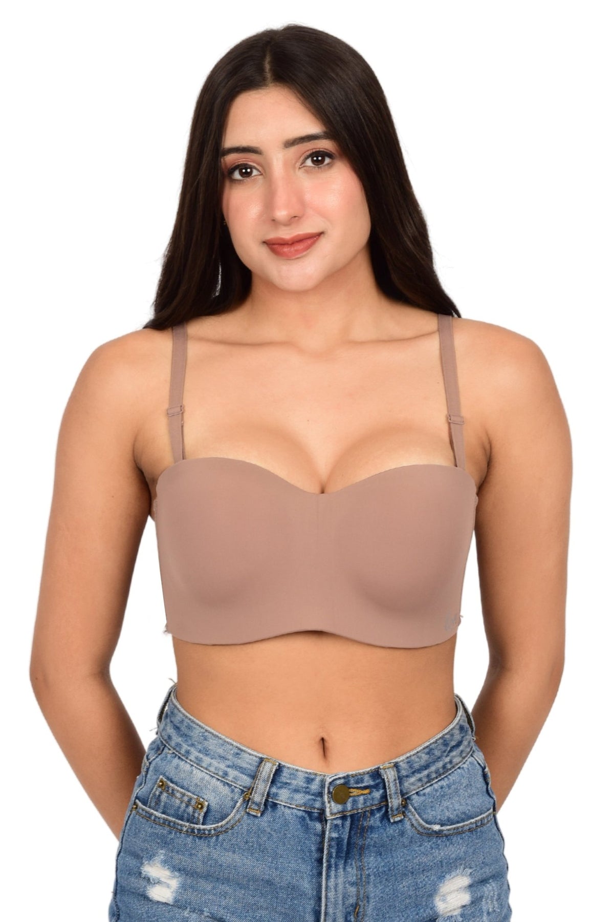 Bare Dezire Demi Cup Balconette Padded with Adjustable Straps Bra for Women - Bare Dezire