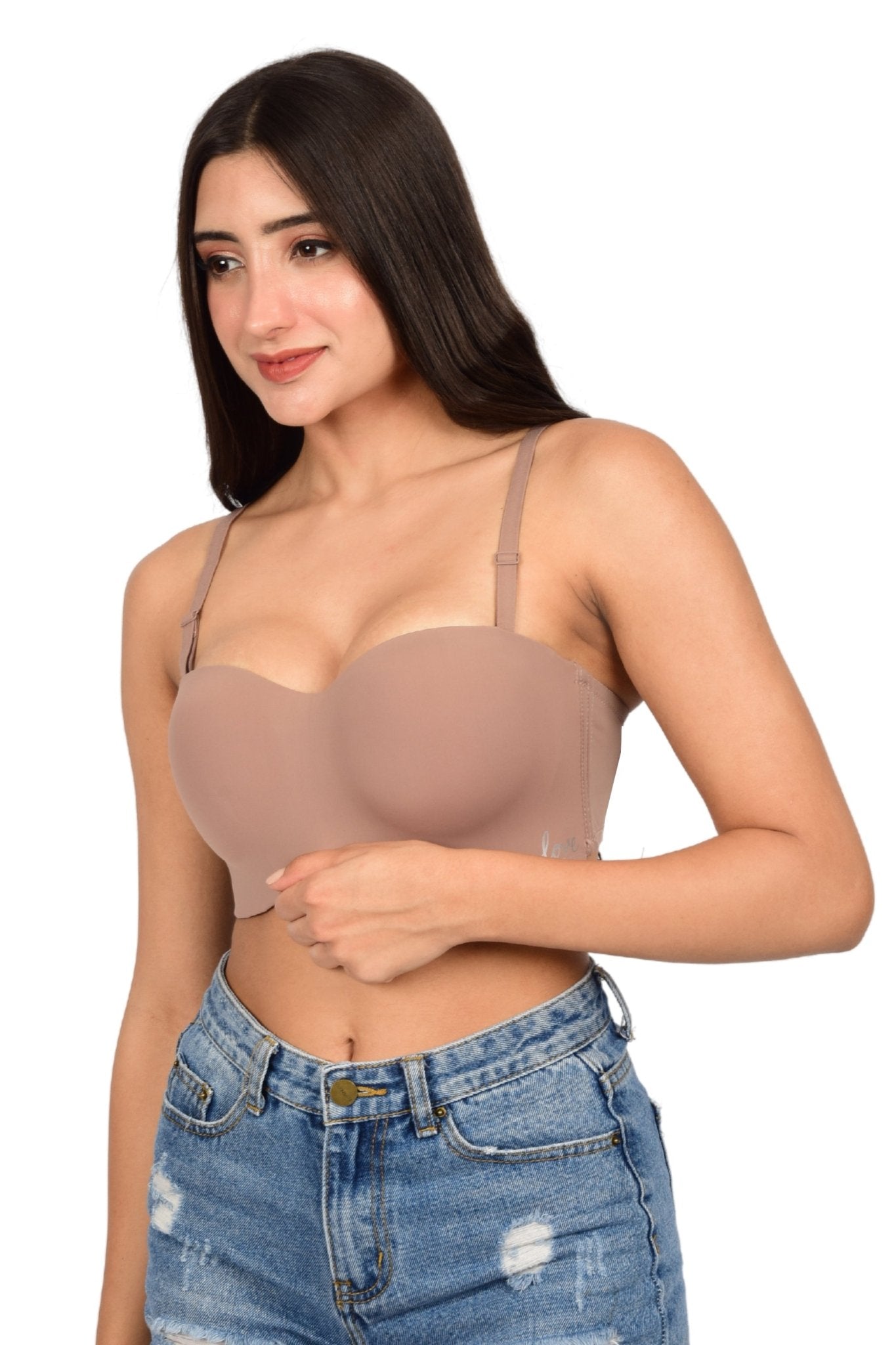 Bare Dezire Demi Cup Balconette Padded with Adjustable Straps Bra for Women - Bare Dezire