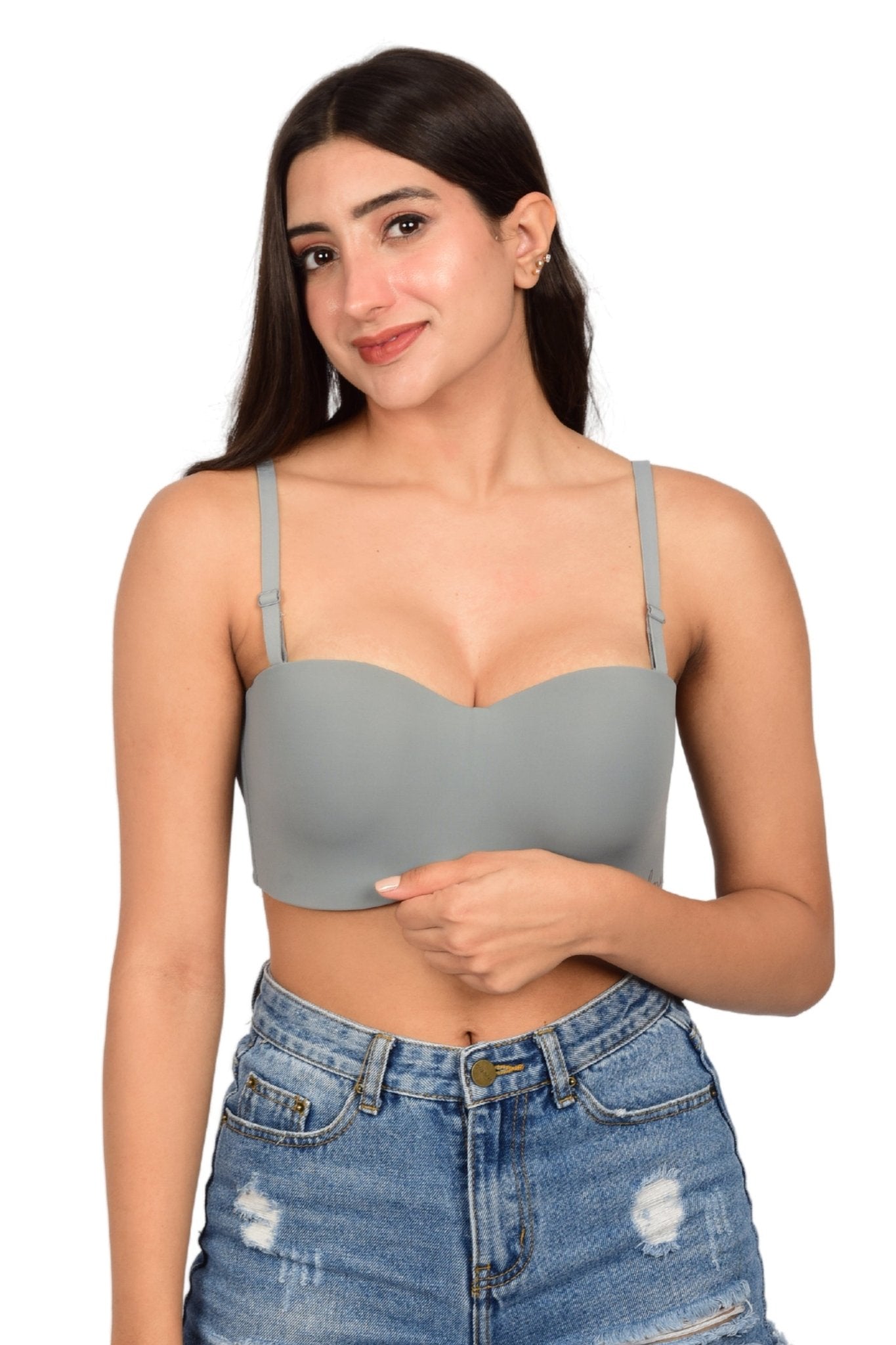 Bare Dezire Demi Cup Balconette Padded with Adjustable Straps Bra for Women - Bare Dezire