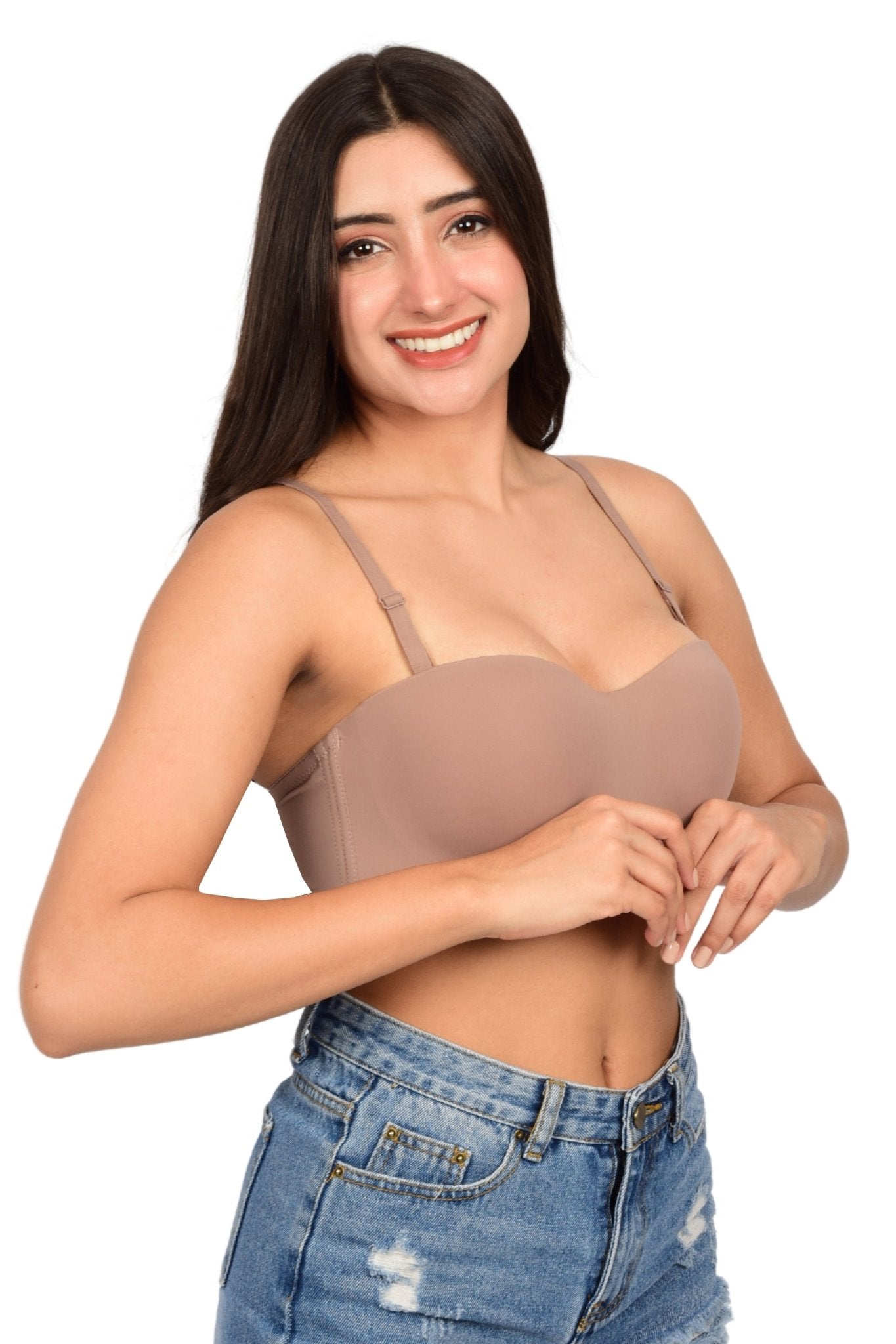 Bare Dezire Demi Cup Balconette Padded with Adjustable Straps Bra for Women - Bare Dezire