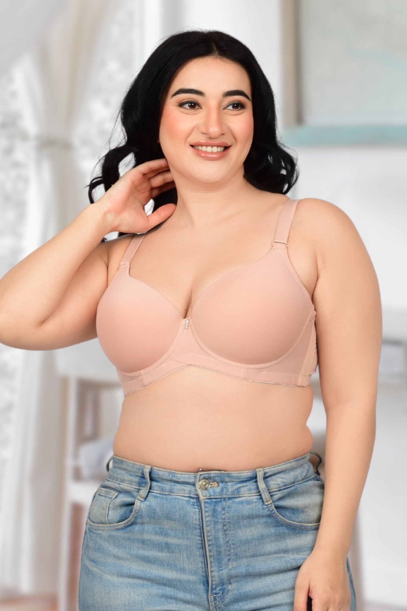 Bare Dezire Demi Cup Comfortable Seamless Plus Size Padded Bra for Women - Bare Dezire