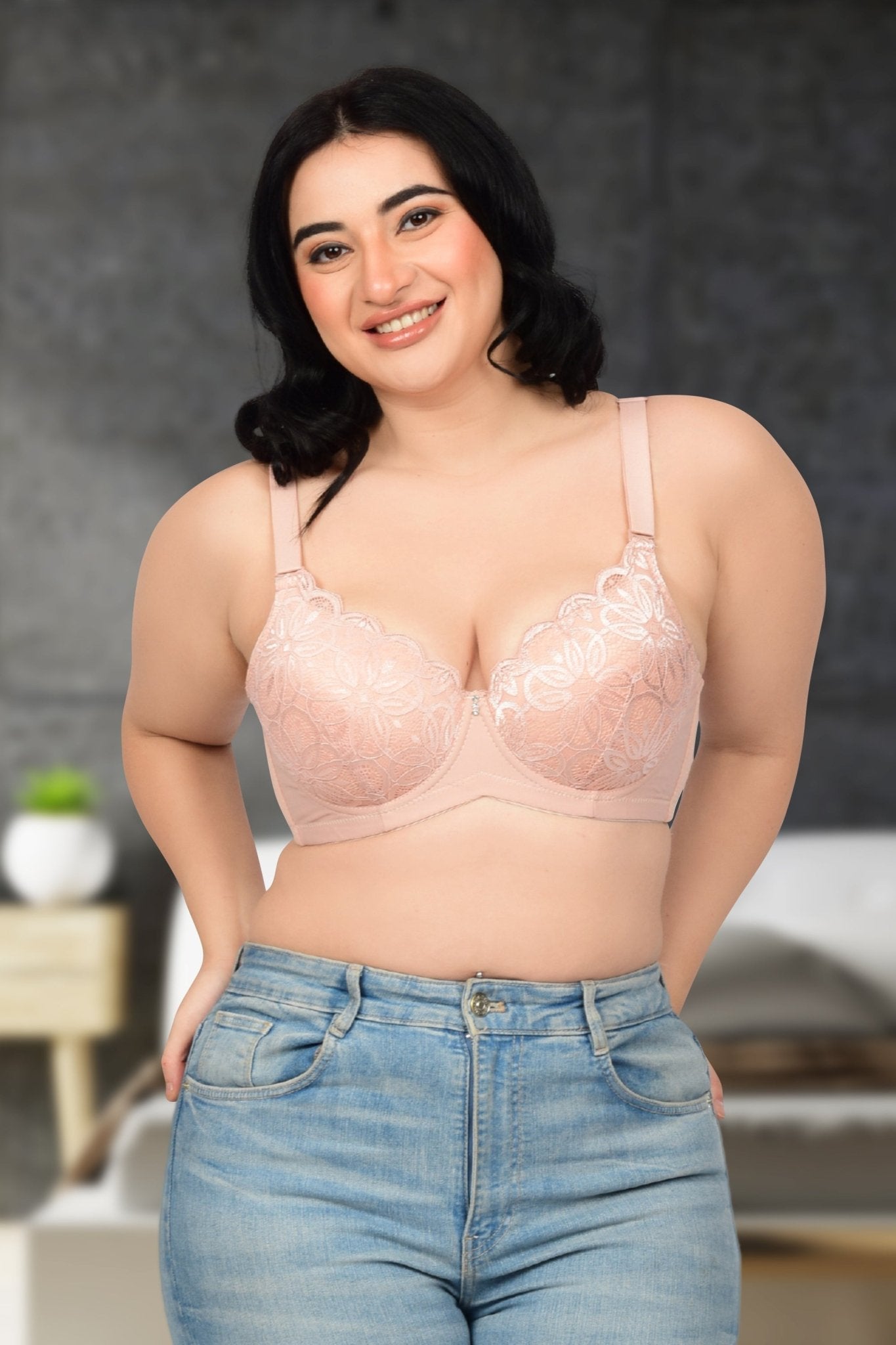 Bare Dezire Demi Cup Underwired Padded Plus Size Comfortable Bra for women - Bare Dezire