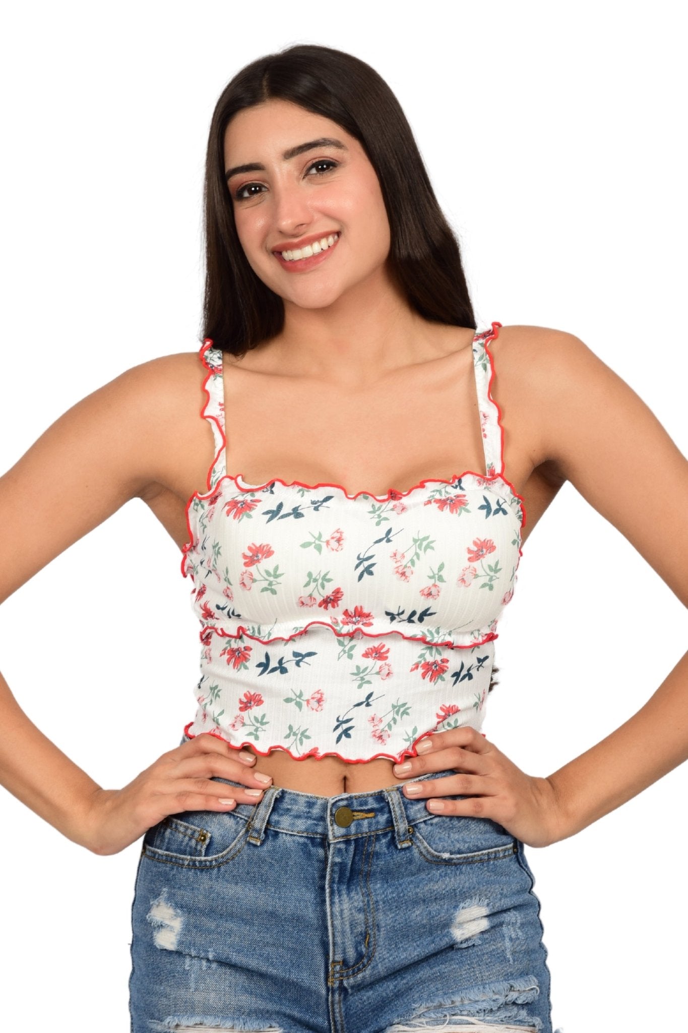 Bare Dezire Floral Print Lightly Padded Cami Top For Women - Bare Dezire