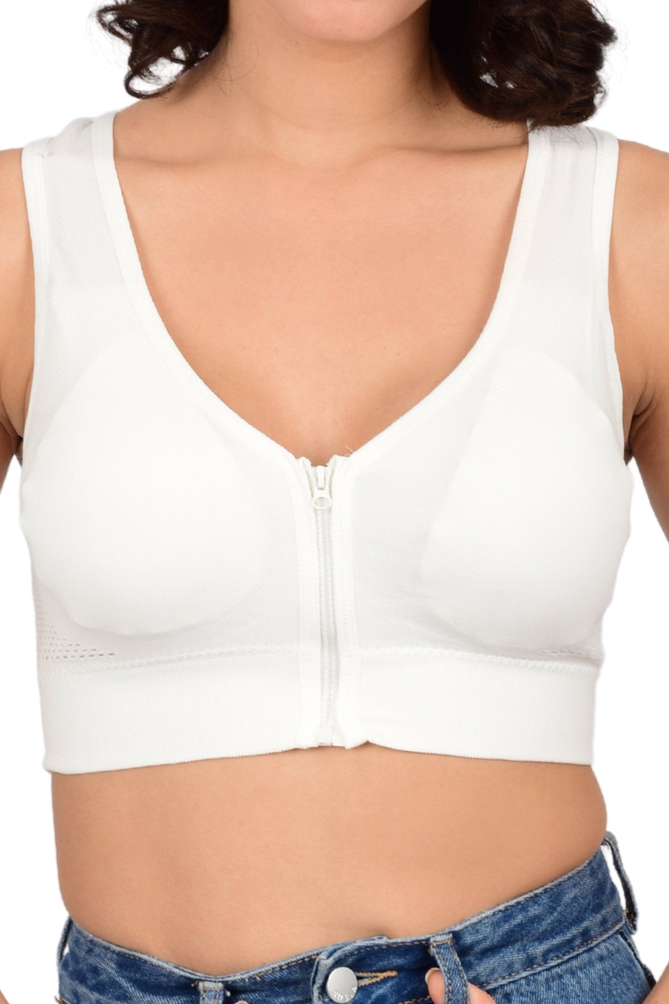 Bare Dezire High Impact Front Zip Cotton Padded Sports Bra for Women - Bare Dezire