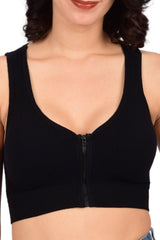 Bare Dezire High Impact Front Zip Cotton Padded Sports Bra for Women - Bare Dezire