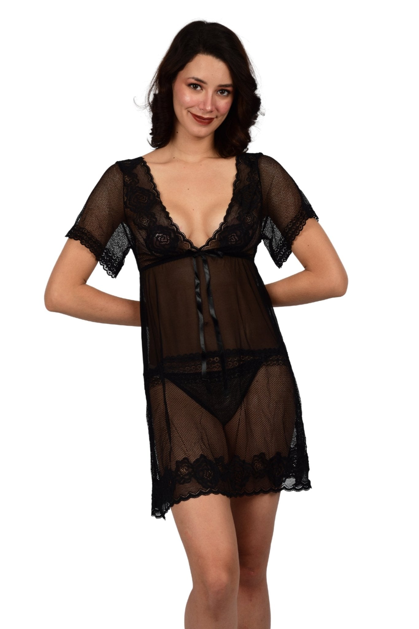 Bare Dezire Knee Length Night Suit with Panty for Women - Bare Dezire