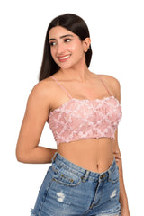 Bare Dezire Lightly Padded Floral Full Coverage Cami Top for Women - Bare Dezire