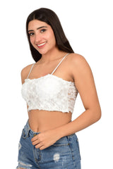 Bare Dezire Lightly Padded Floral Full Coverage Cami Top for Women - Bare Dezire