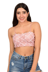 Bare Dezire Lightly Padded Floral Full Coverage Cami Top for Women - Bare Dezire