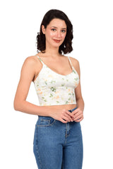 Bare Dezire Lightly Padded Floral printed Cami Top for Women Available in Different Colors - Bare Dezire