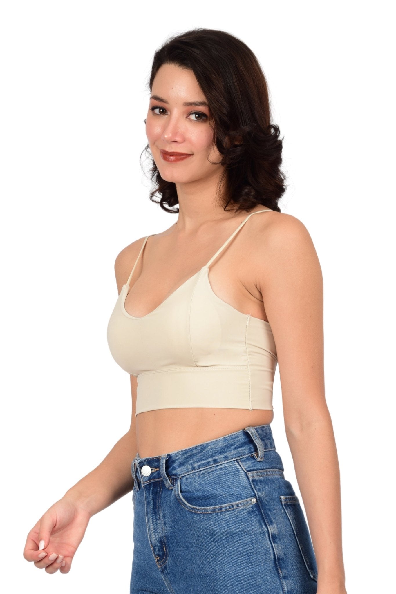 Bare Dezire Lightly Padded Non Wired Full Coverage Cami Top For Women - Bare Dezire