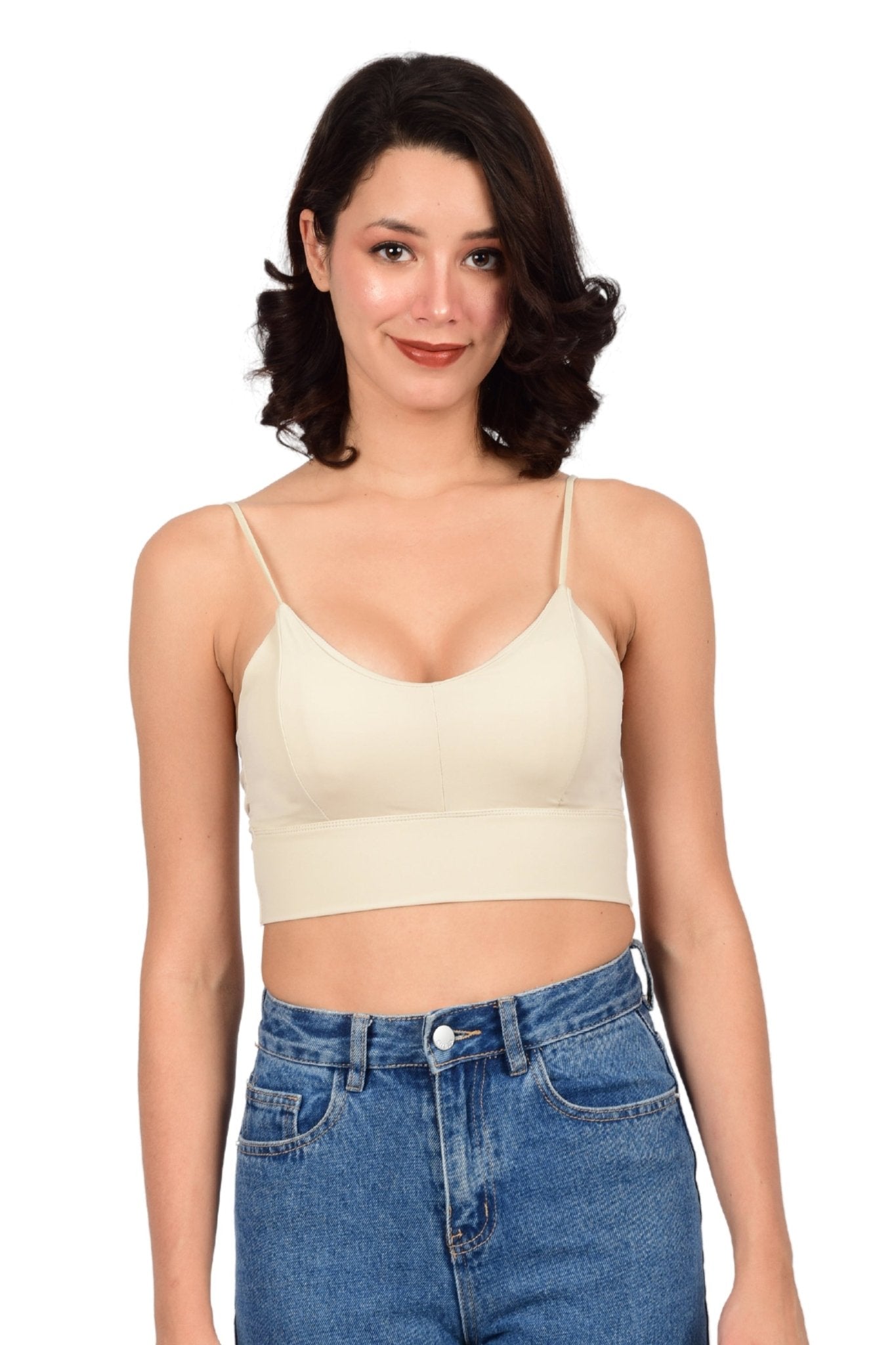 Bare Dezire Lightly Padded Non Wired Full Coverage Cami Top For Women - Bare Dezire