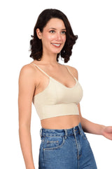 Bare Dezire Lightly Padded Non Wired Full Coverage Cami Top For Women - Bare Dezire