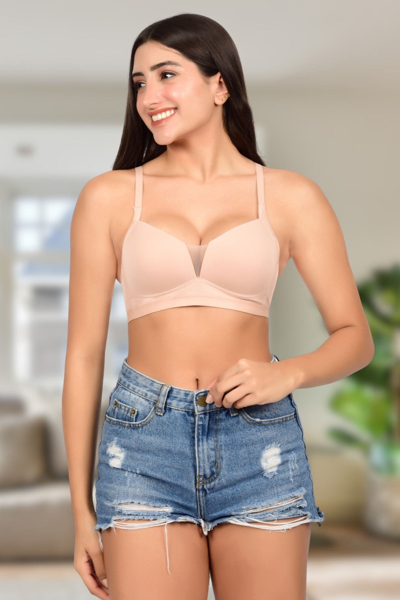 Bare Dezire Lightly Padded Seamless T-shirt Bra for Women - Bare Dezire