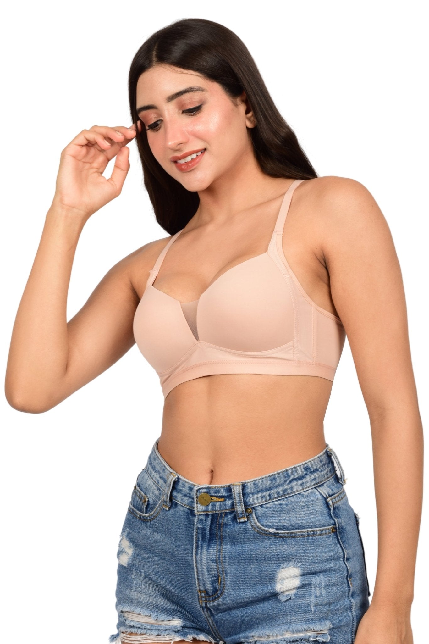 Bare Dezire Lightly Padded Seamless T-shirt Bra for Women - Bare Dezire