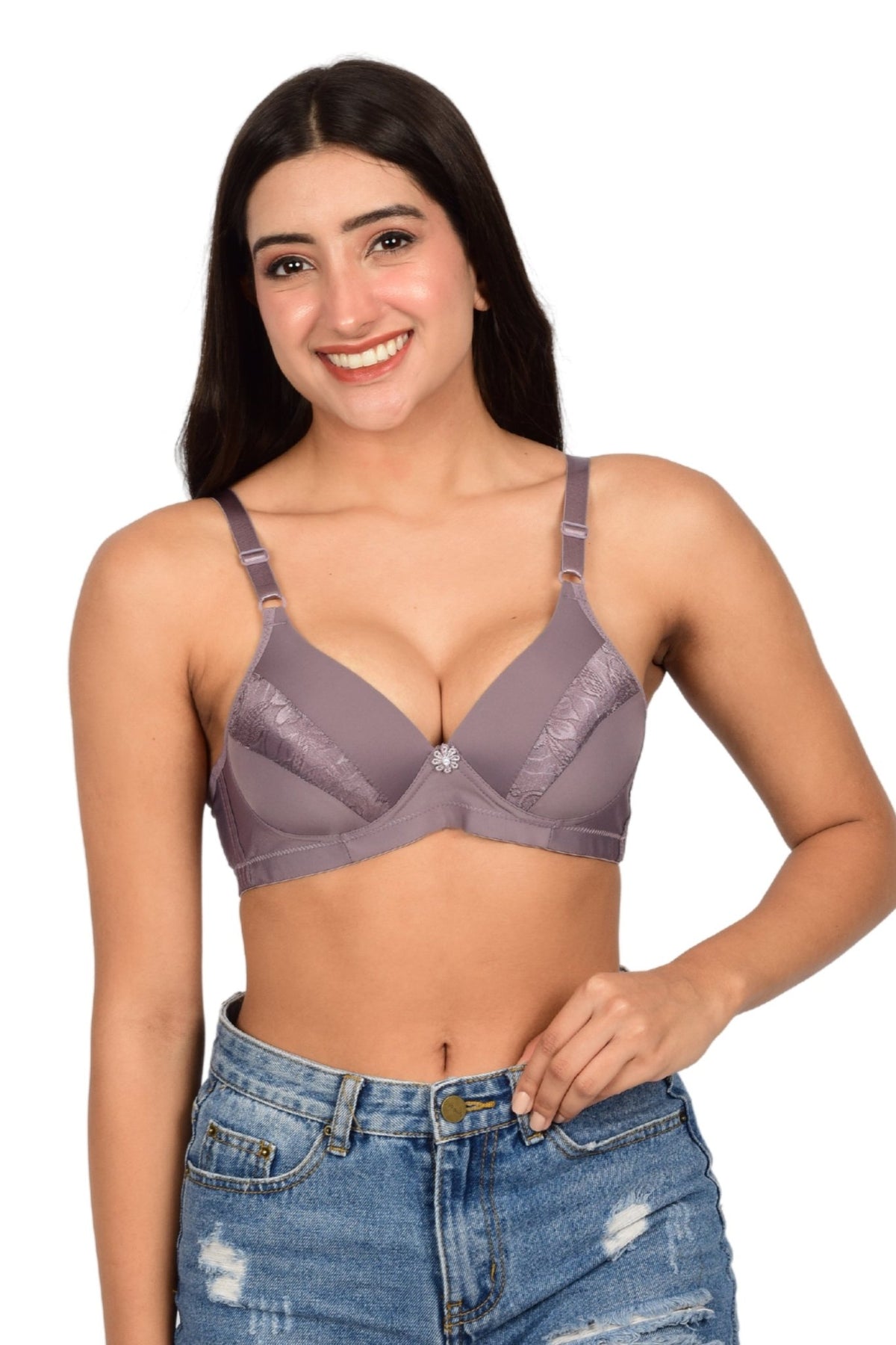 Bare Dezire Non - Wired Beautifully Designed T Shirt Bra for Women - Bare Dezire