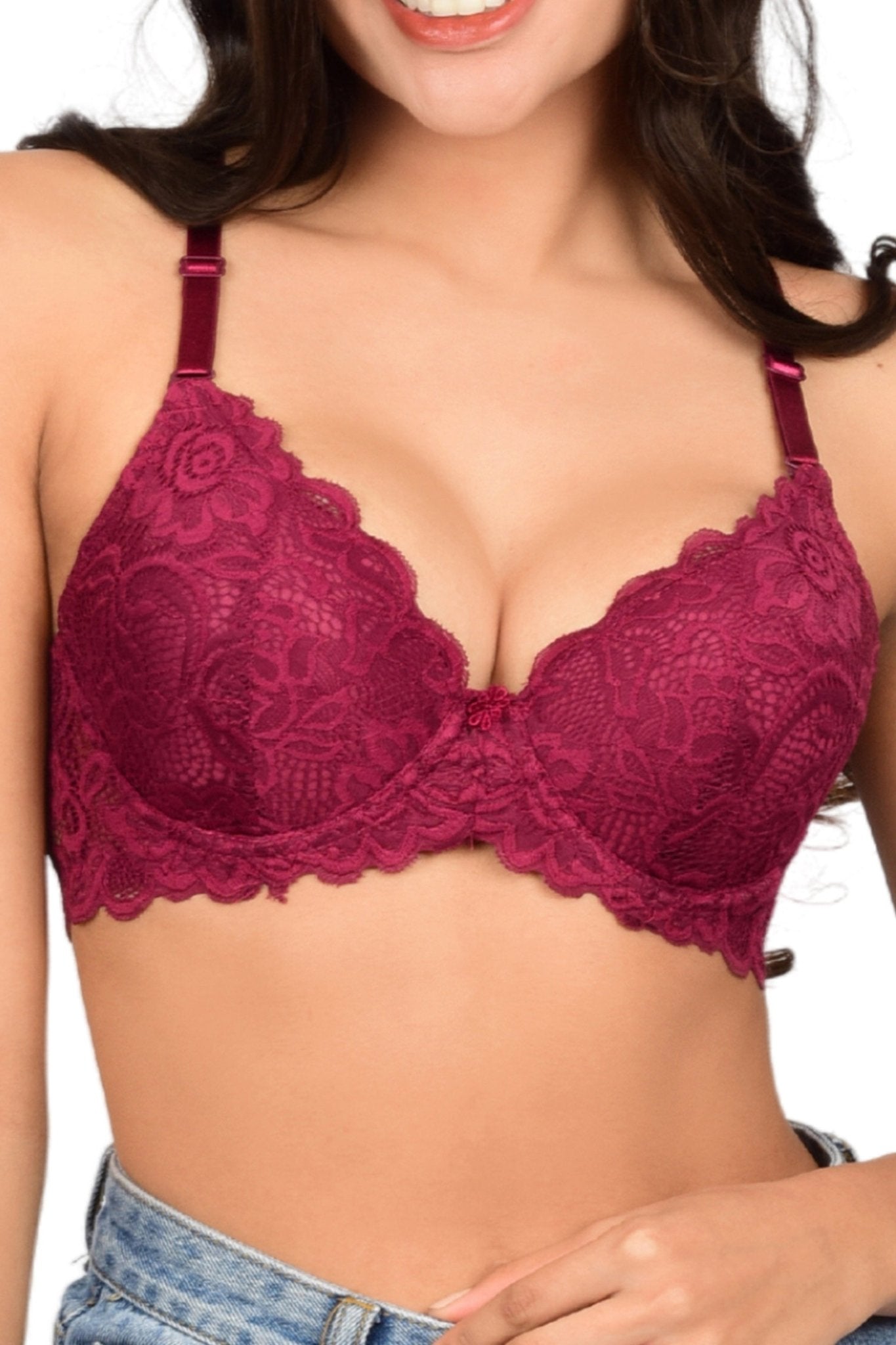 Bare Dezire Padded Demi Cup Coverage Pushup Bra for Women - Bare Dezire