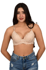 Bare Dezire Padded Demi Cup Coverage Pushup Bra for Women - Bare Dezire