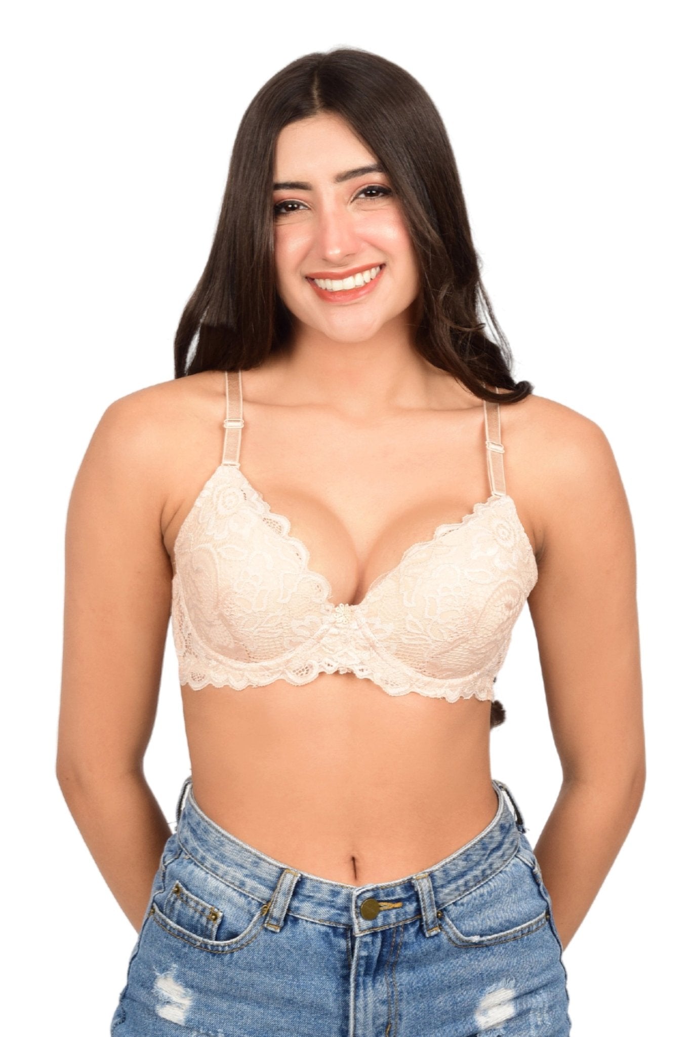 Bare Dezire Padded Demi Cup Coverage Pushup Bra for Women - Bare Dezire