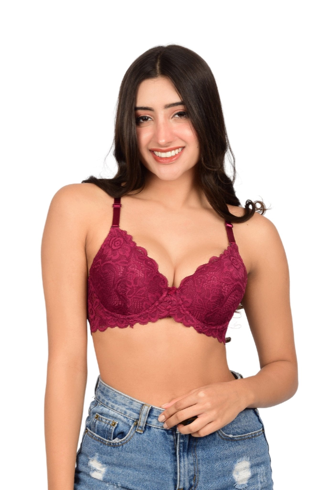 Bare Dezire Padded Demi Cup Coverage Pushup Bra for Women - Bare Dezire