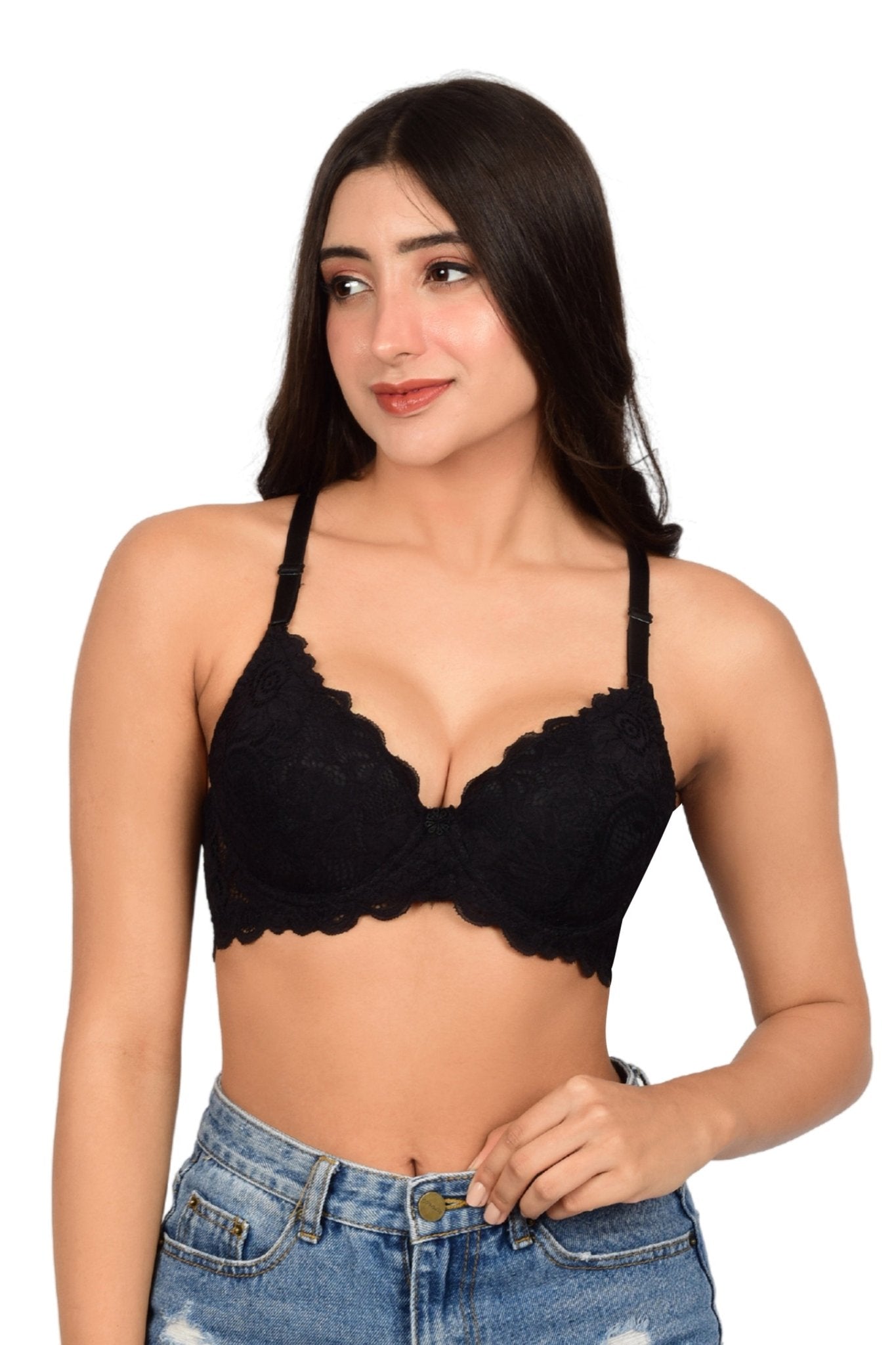 Bare Dezire Padded Demi Cup Coverage Pushup Bra for Women - Bare Dezire