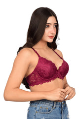 Bare Dezire Padded Demi Cup Coverage Pushup Bra for Women - Bare Dezire