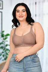 Bare Dezire Padded Full Coverage Wirefree Plus Size T-Shirt Bra for Women - Bare Dezire