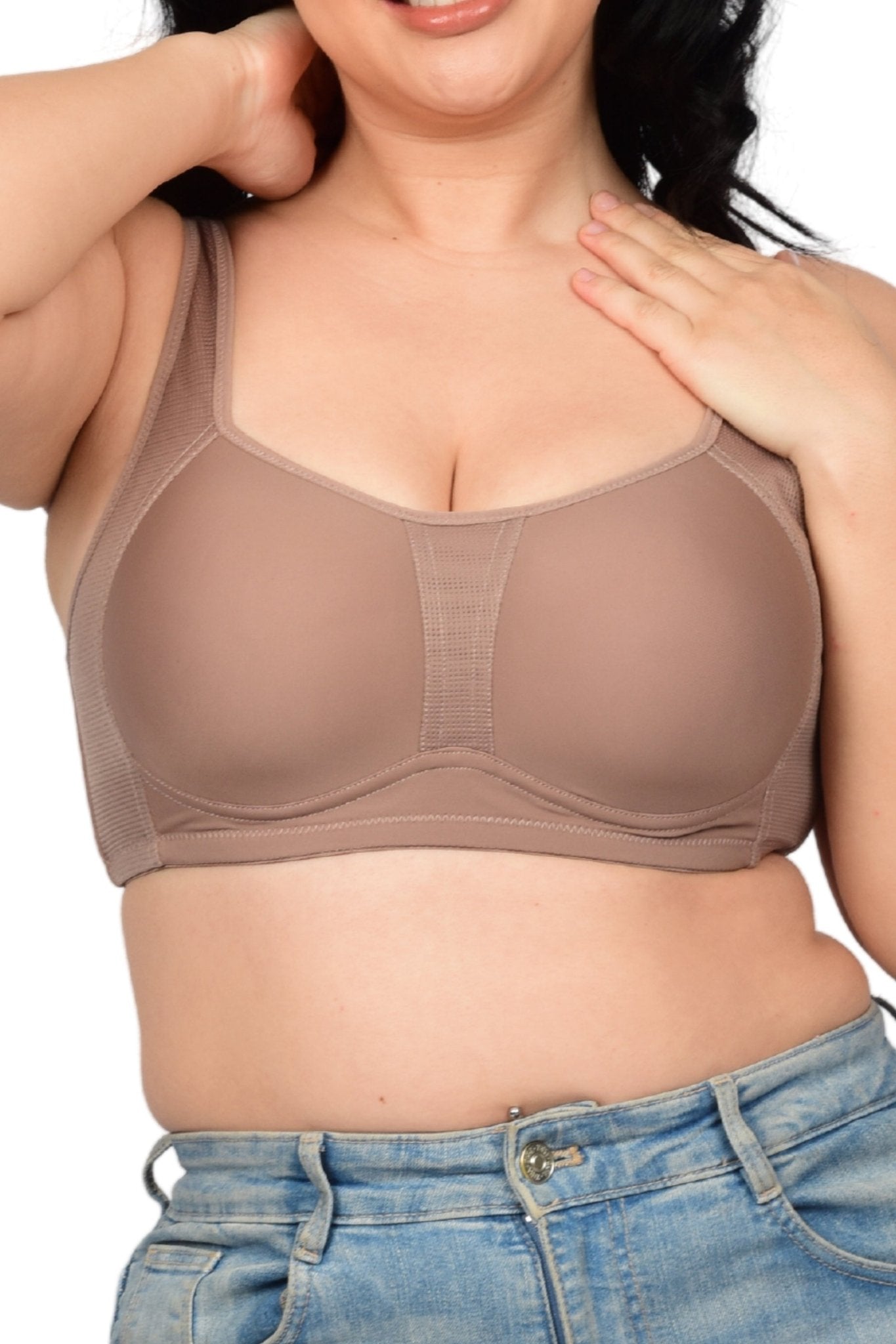 Bare Dezire Padded Full Coverage Wirefree Plus Size T-Shirt Bra for Women - Bare Dezire