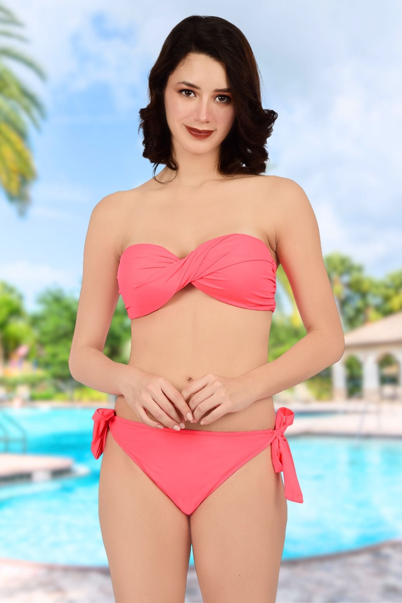 Bare Dezire Polyamide Strapless Bandeau Swim Bikini Set for Women - Bare Dezire