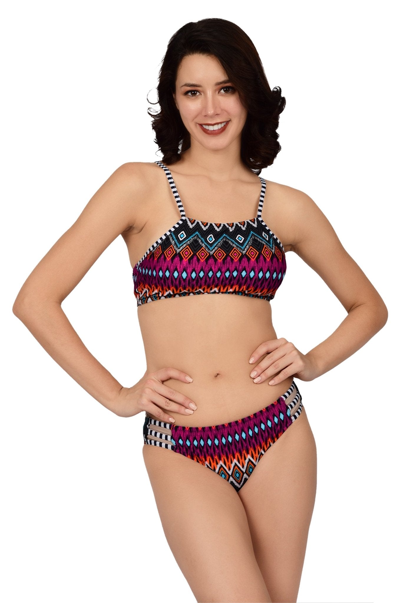 Bare Dezire Printed Swim Bikini set Cross Back Style Design for Women - Bare Dezire