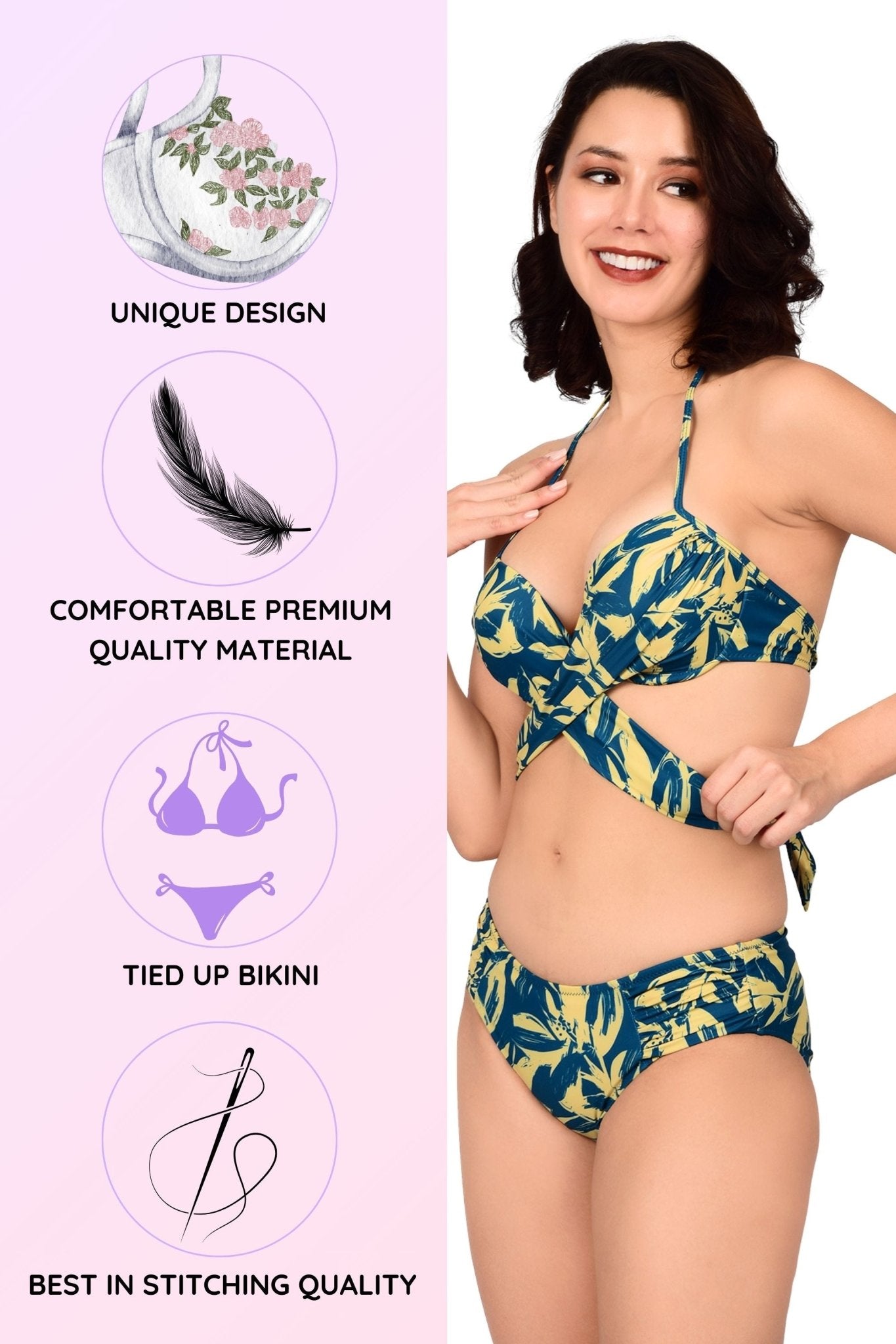 Bare Dezire Printed Swim Bikini Set Perfect for Any Beach Look for women - Bare Dezire