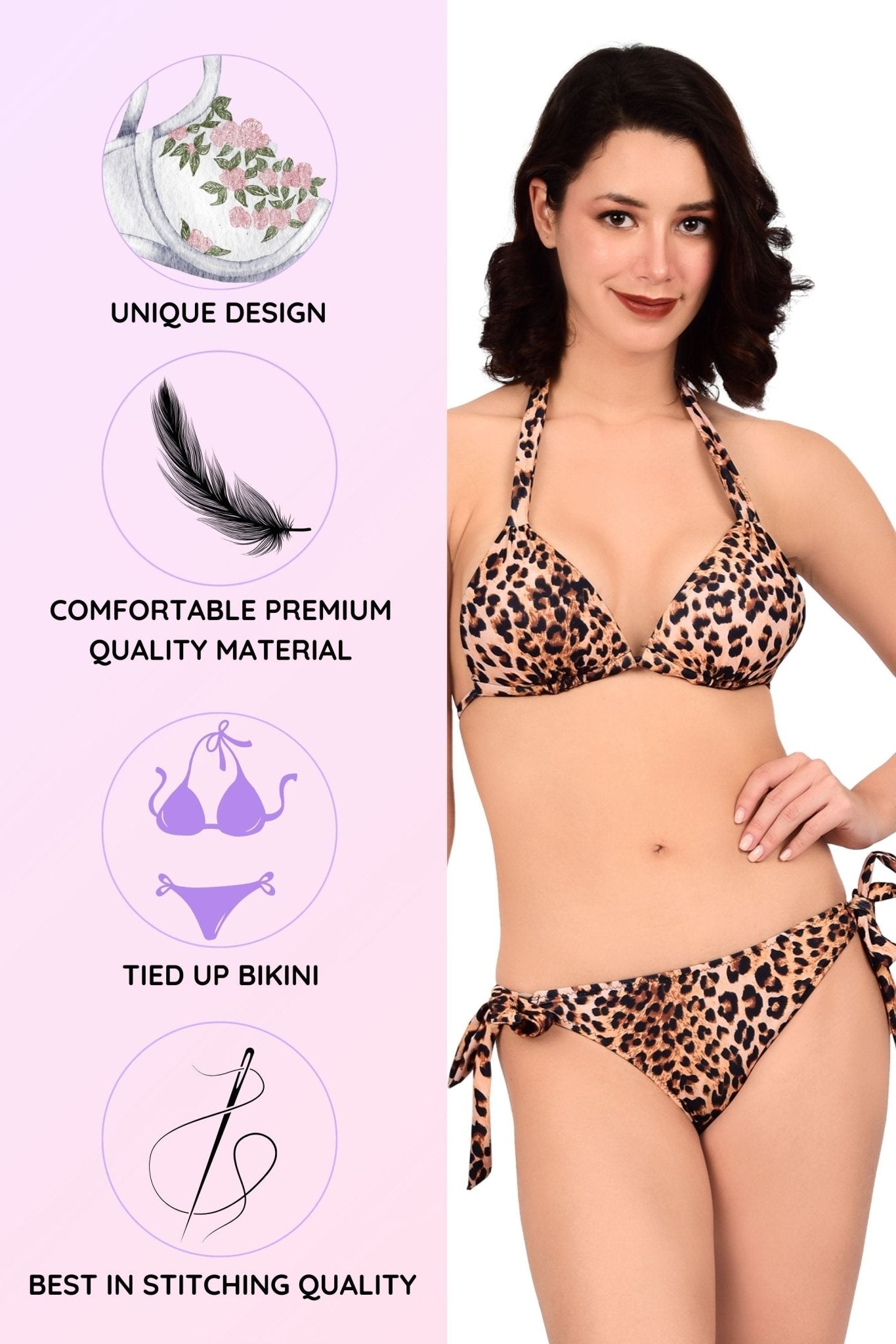 Bare Dezire Printed Swim String Tie Design Bikini Set for women - Bare Dezire