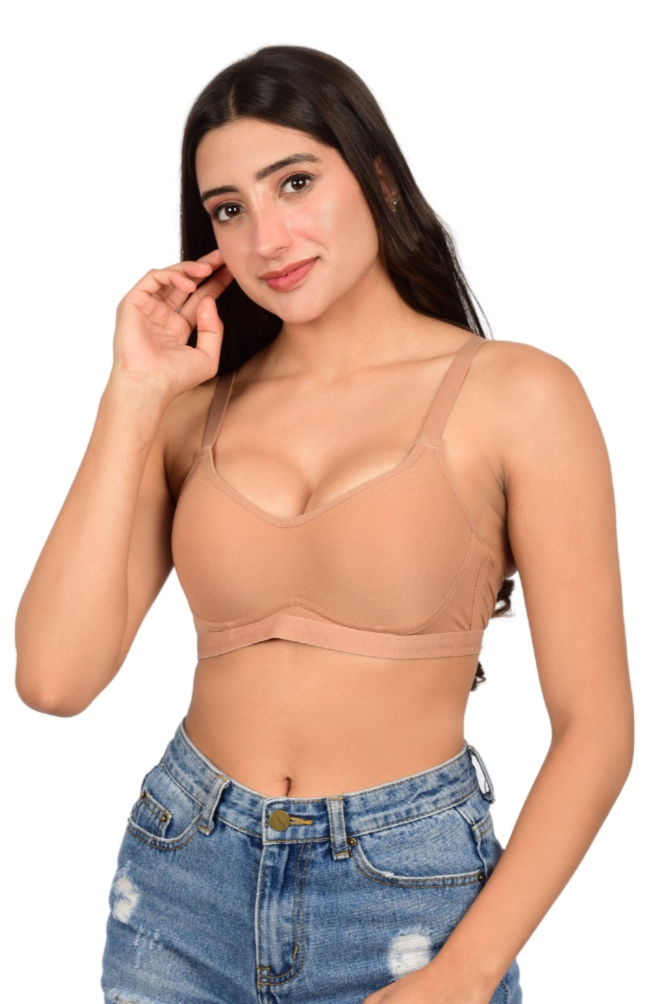 Bare Dezire Seamless Padded Wirefree T Shirt Bra for Women - Bare Dezire