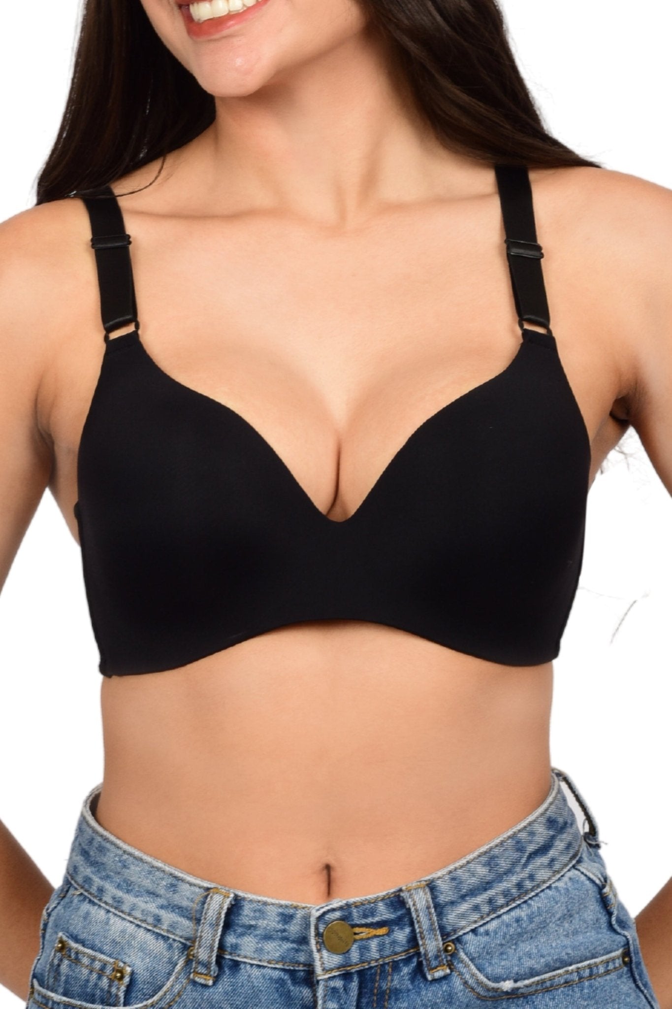 Bare Dezire Seamless Polyamide Plunge Bra for Women - Bare Dezire