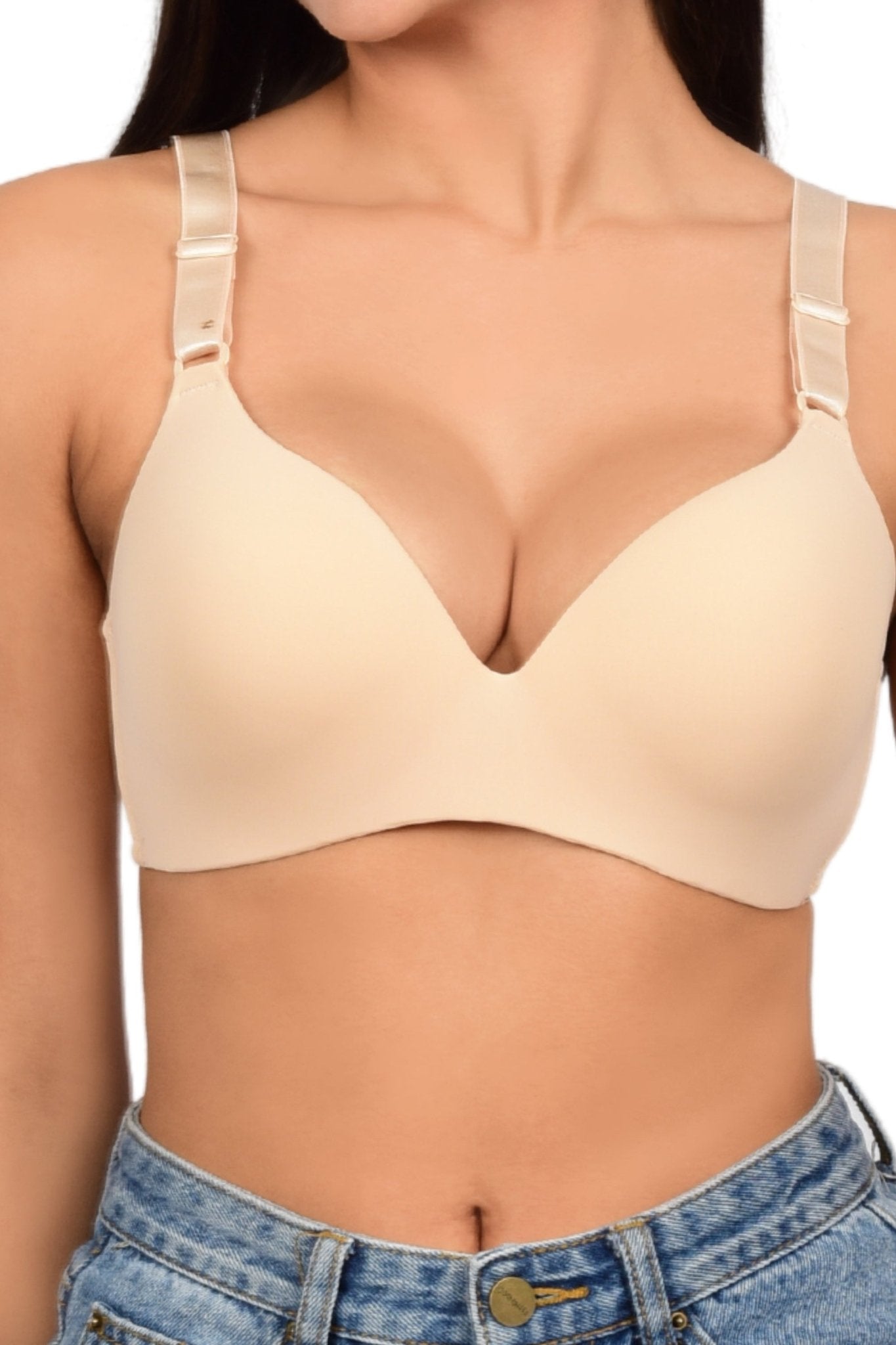 Bare Dezire Seamless Polyamide Plunge Bra for Women - Bare Dezire