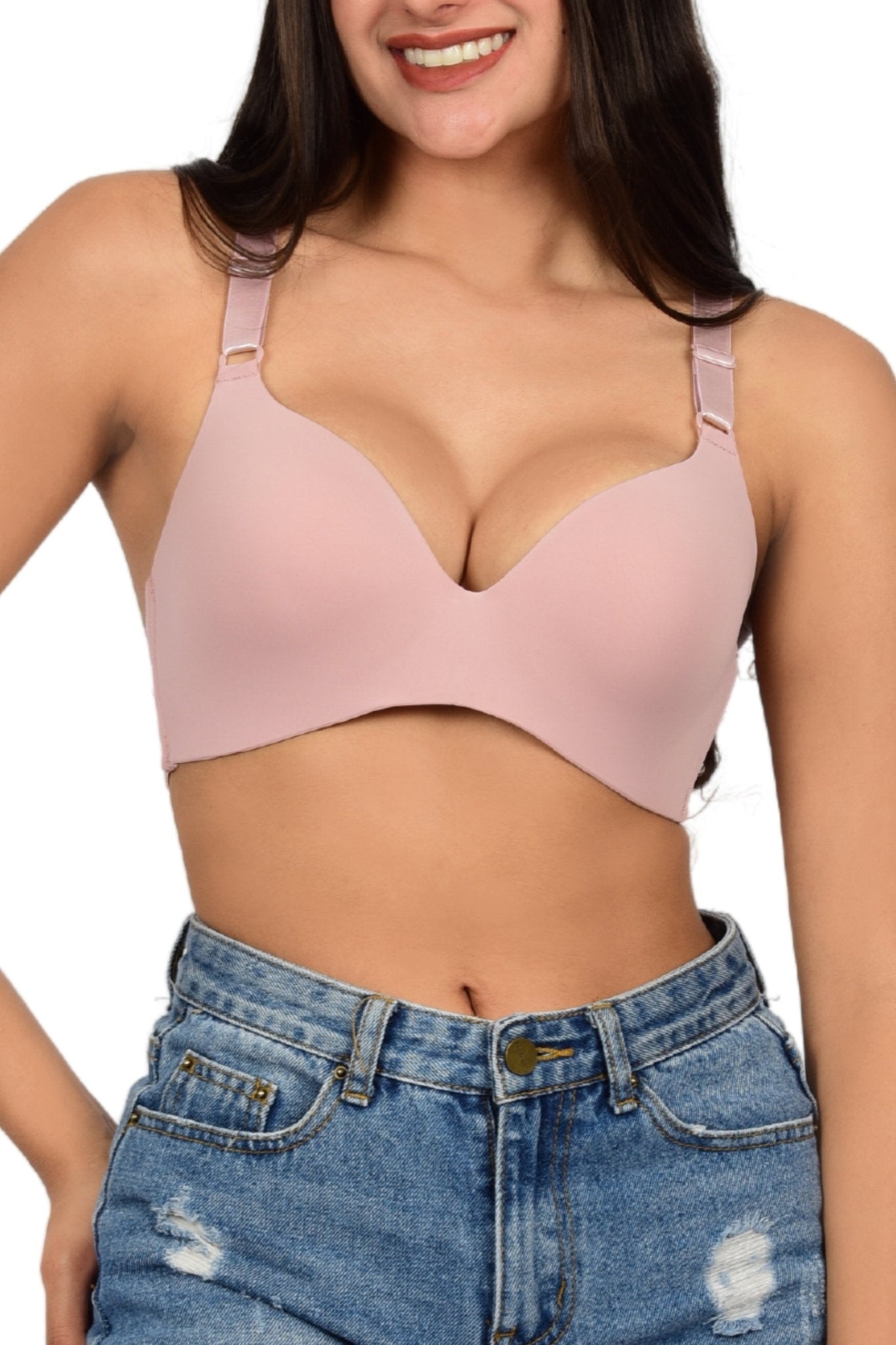 Bare Dezire Seamless Polyamide Plunge Bra for Women - Bare Dezire