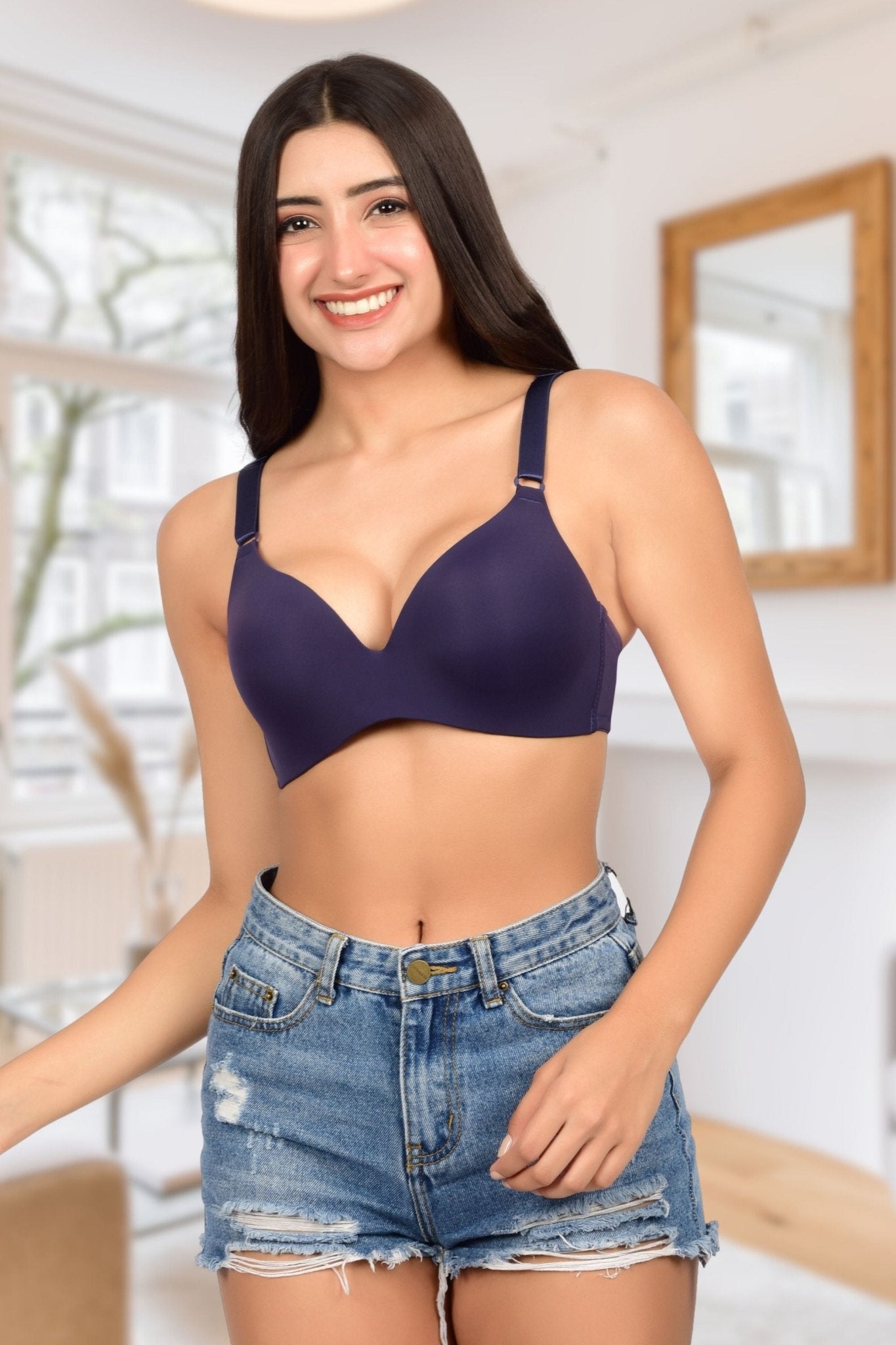 Bare Dezire Seamless Polyamide Plunge Bra for Women - Bare Dezire