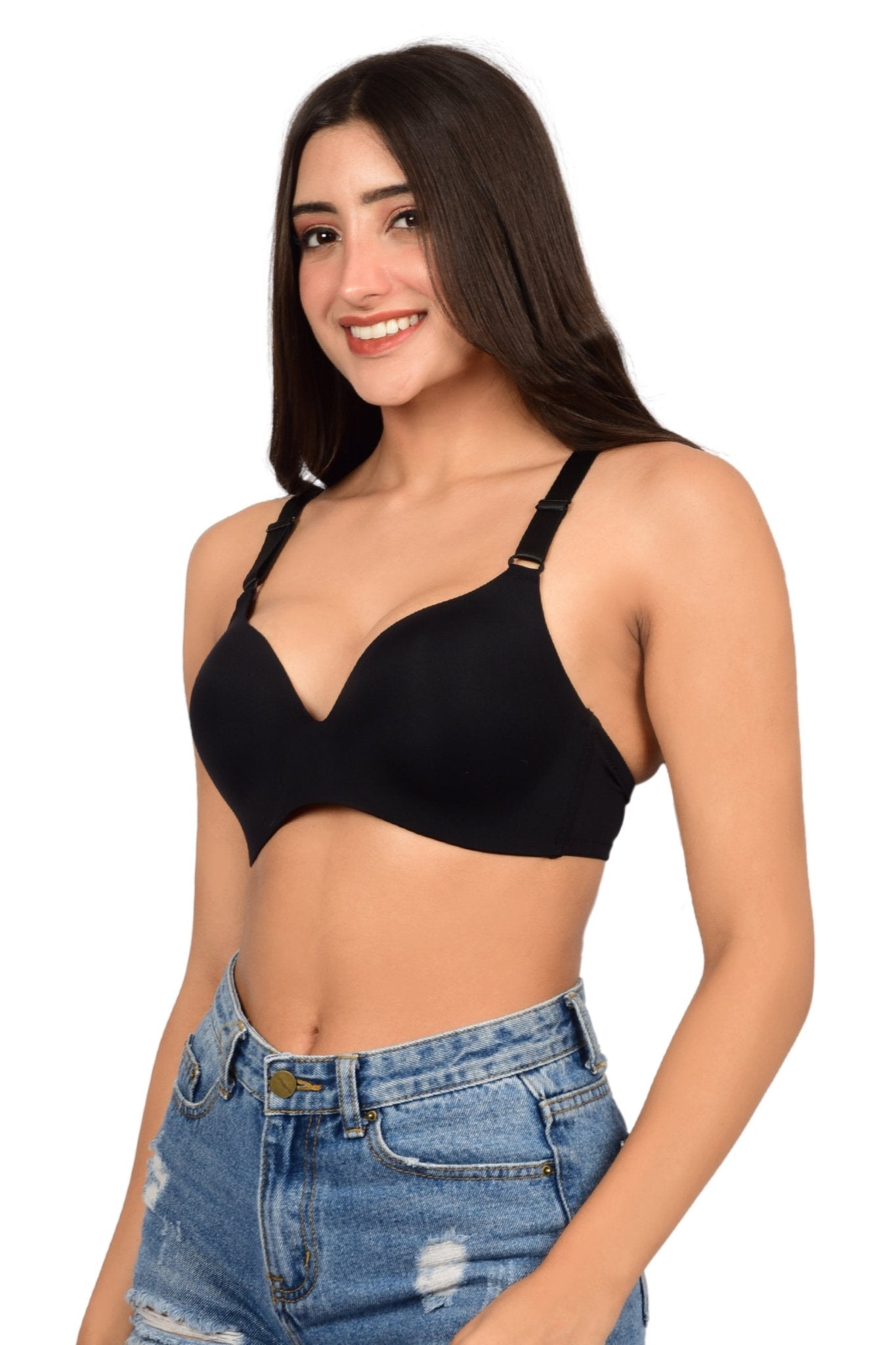 Bare Dezire Seamless Polyamide Plunge Bra for Women - Bare Dezire