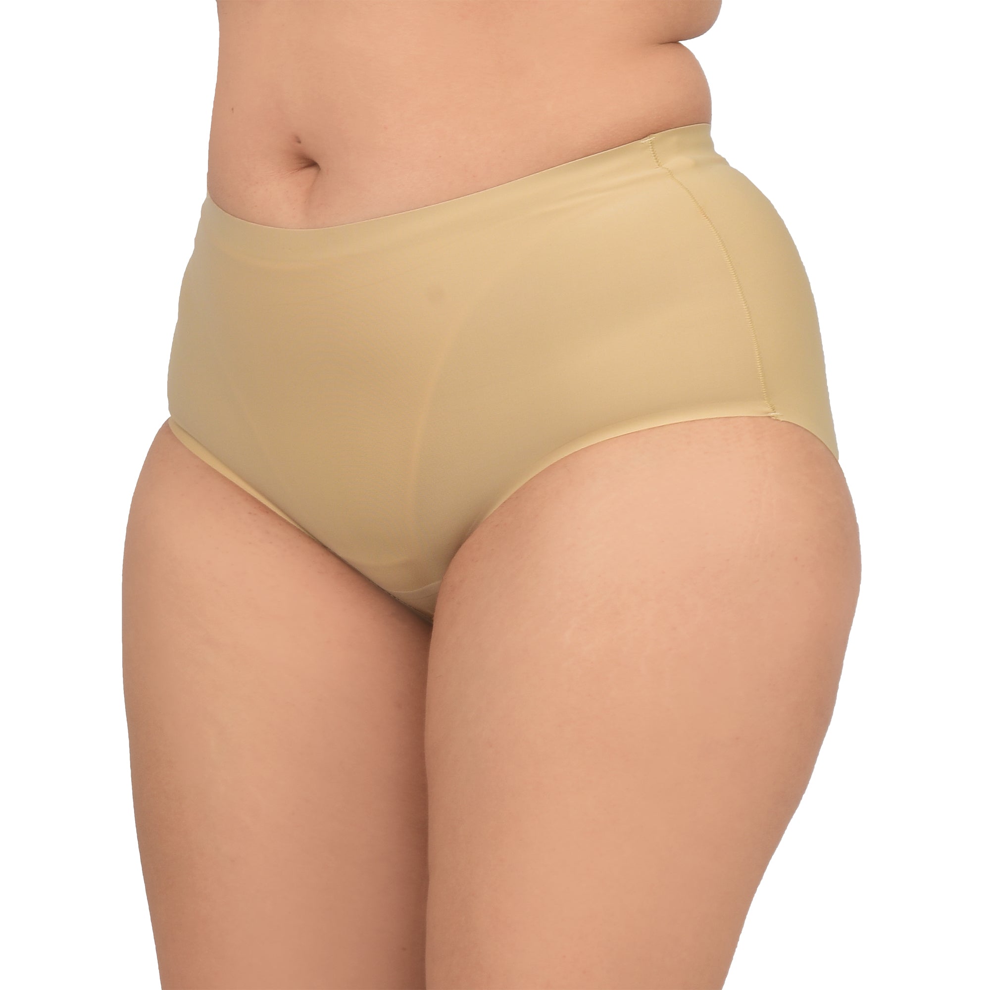 Bare Dezire Seamless Solid Ice Silk High Waist Panty For Women Beige - Bare Dezire