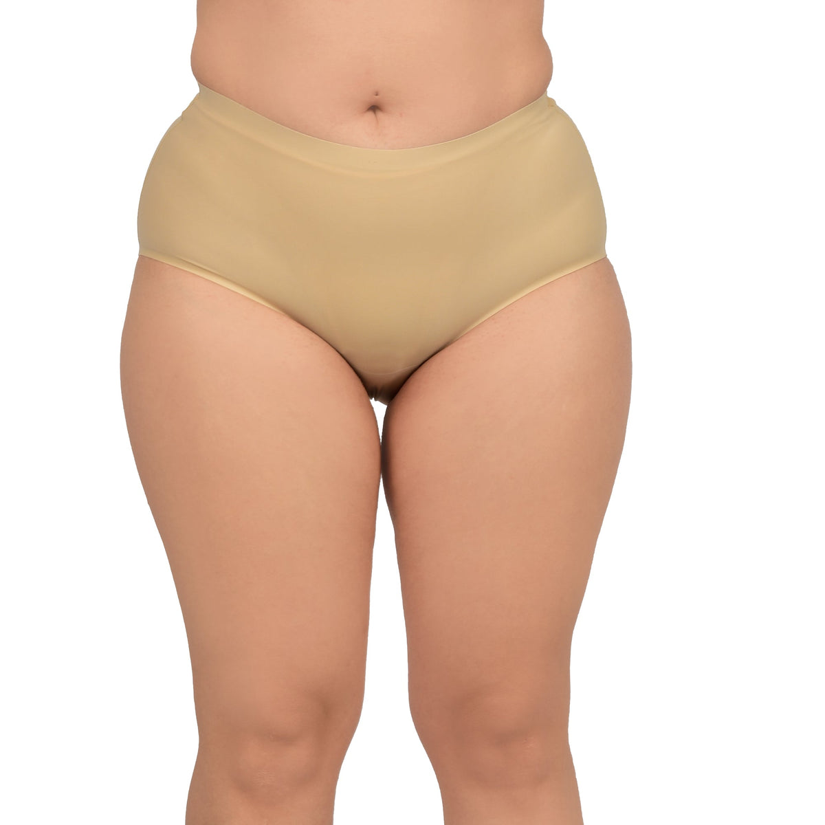 Bare Dezire Seamless Solid Ice Silk High Waist Panty For Women Beige - Bare Dezire