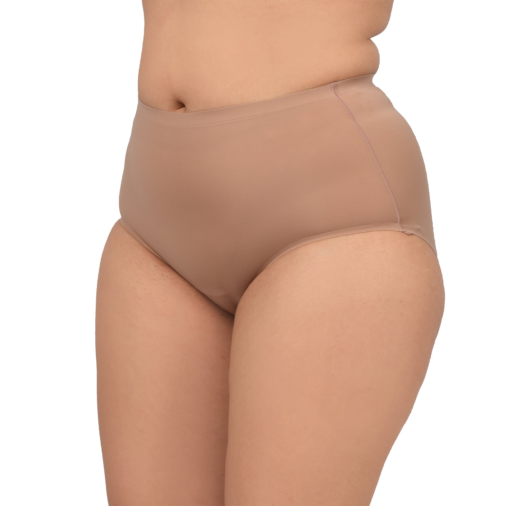 Bare Dezire Seamless Solid Ice Silk High Waist Panty For Women Beige - Bare Dezire