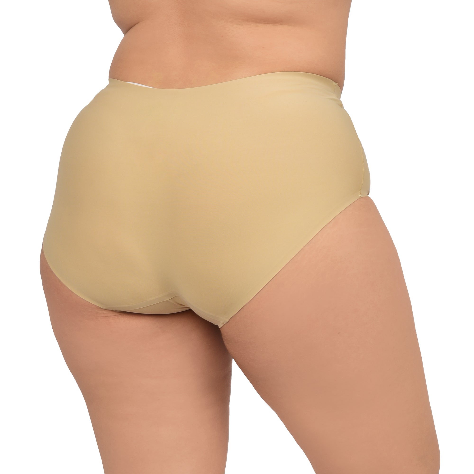 Bare Dezire Seamless Solid Ice Silk High Waist Panty For Women Beige - Bare Dezire