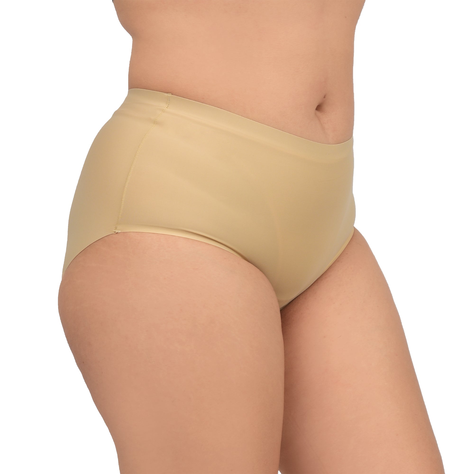 Bare Dezire Seamless Solid Ice Silk High Waist Panty For Women Beige - Bare Dezire