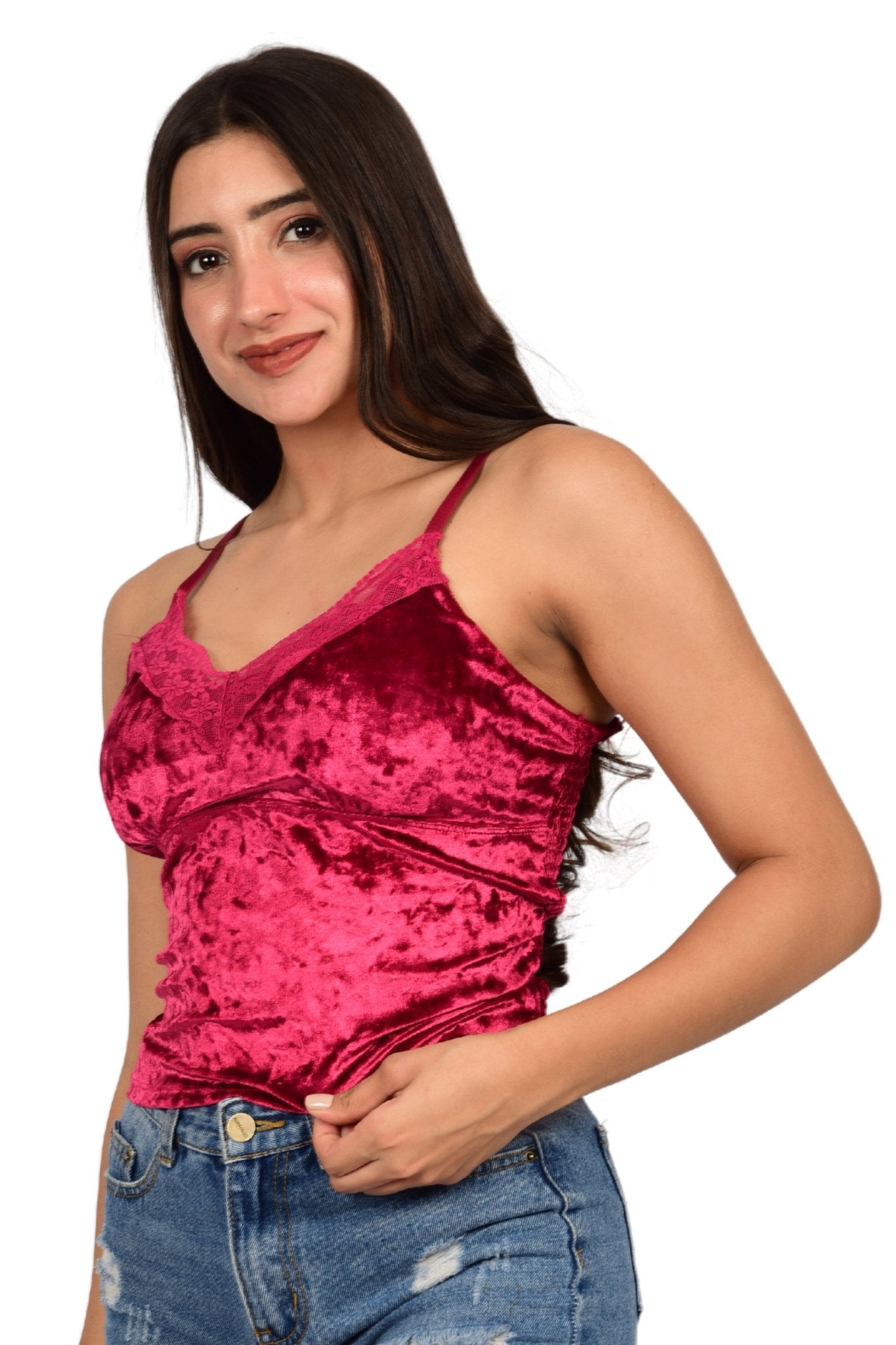 Bare Dezire Velvet Lightly Padded Tank Top for Women - Bare Dezire