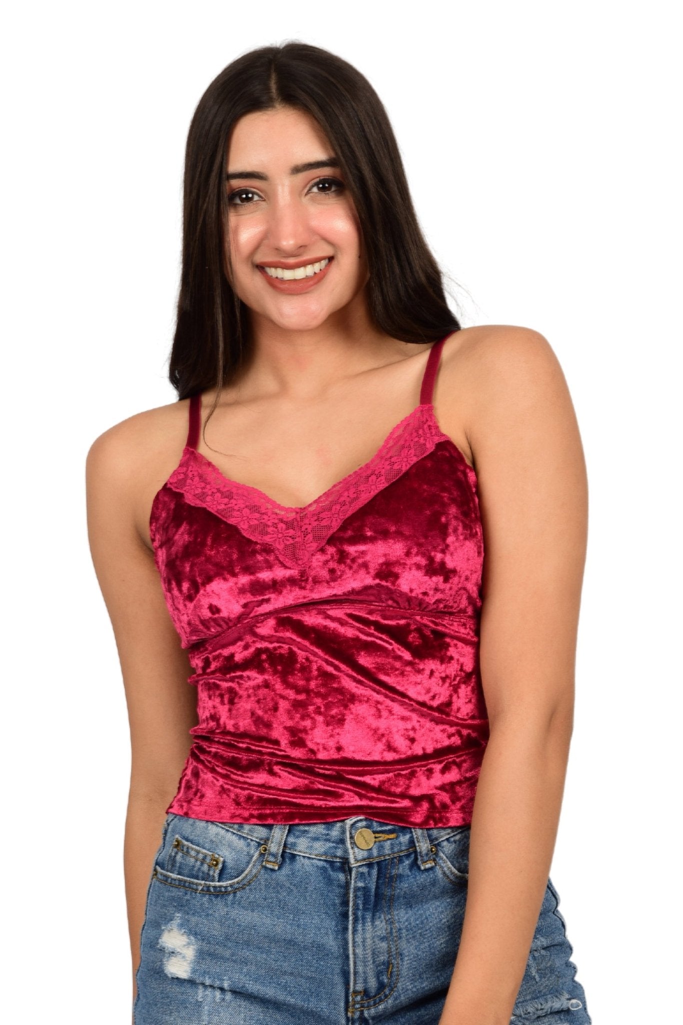 Bare Dezire Velvet Lightly Padded Tank Top for Women - Bare Dezire